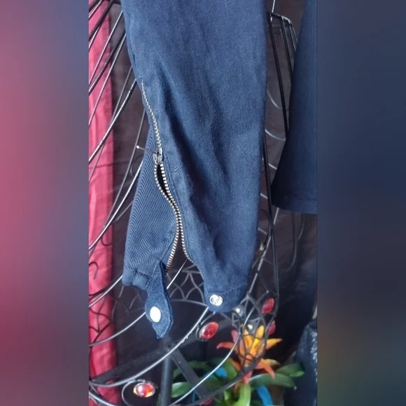 LEVEL 99 Premium Denim Riley Moto skinny jeans size 27 dark blue - Picture 6 of 8